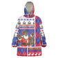 Haiti Christmas Kid Wearable Blanket Hoodie Santa With Fanal Haitian Patchwork Style - African Pride