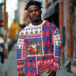 Haiti Christmas Long Sleeve Shirt Santa With Fanal Haitian Patchwork Style - African Pride