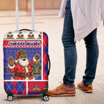 Haiti Christmas Luggage Cover Santa With Fanal Haitian Patchwork Style - African Pride