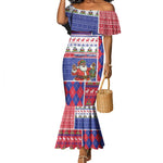 Haiti Christmas Mermaid Dress Santa With Fanal Haitian Patchwork Style - African Pride