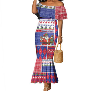 Haiti Christmas Mermaid Dress Santa With Fanal Haitian Patchwork Style - African Pride