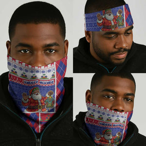 Haiti Christmas Neck Gaiter Santa With Fanal Haitian Patchwork Style - African Pride