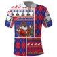 Haiti Christmas Polo Shirt Santa With Fanal Haitian Patchwork Style DT05