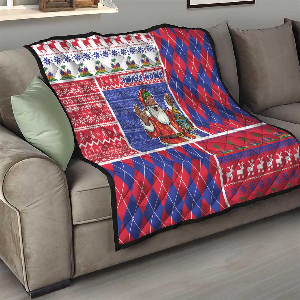 Haiti Christmas Quilt Santa With Fanal Haitian Patchwork Style - African Pride