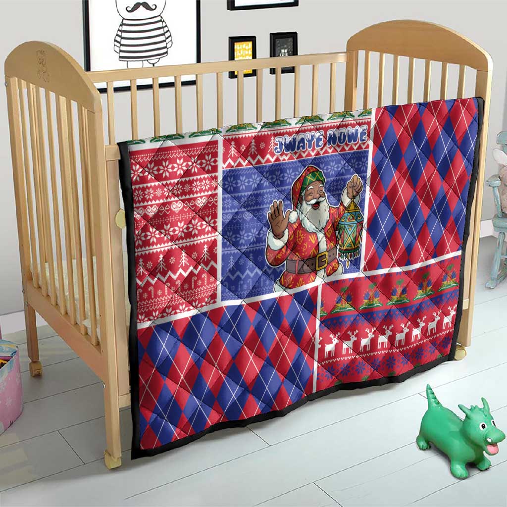 Haiti Christmas Quilt Santa With Fanal Haitian Patchwork Style - African Pride