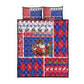 Haiti Christmas Quilt Bed Set Santa With Fanal Haitian Patchwork Style - African Pride