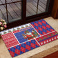 Haiti Christmas Rubber Doormat Santa With Fanal Haitian Patchwork Style - African Pride