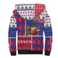 Haiti Christmas Sherpa Hoodie Santa With Fanal Haitian Patchwork Style - African Pride