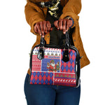 Haiti Christmas Shoulder Handbag Santa With Fanal Haitian Patchwork Style - African Pride