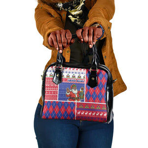 Haiti Christmas Shoulder Handbag Santa With Fanal Haitian Patchwork Style - African Pride