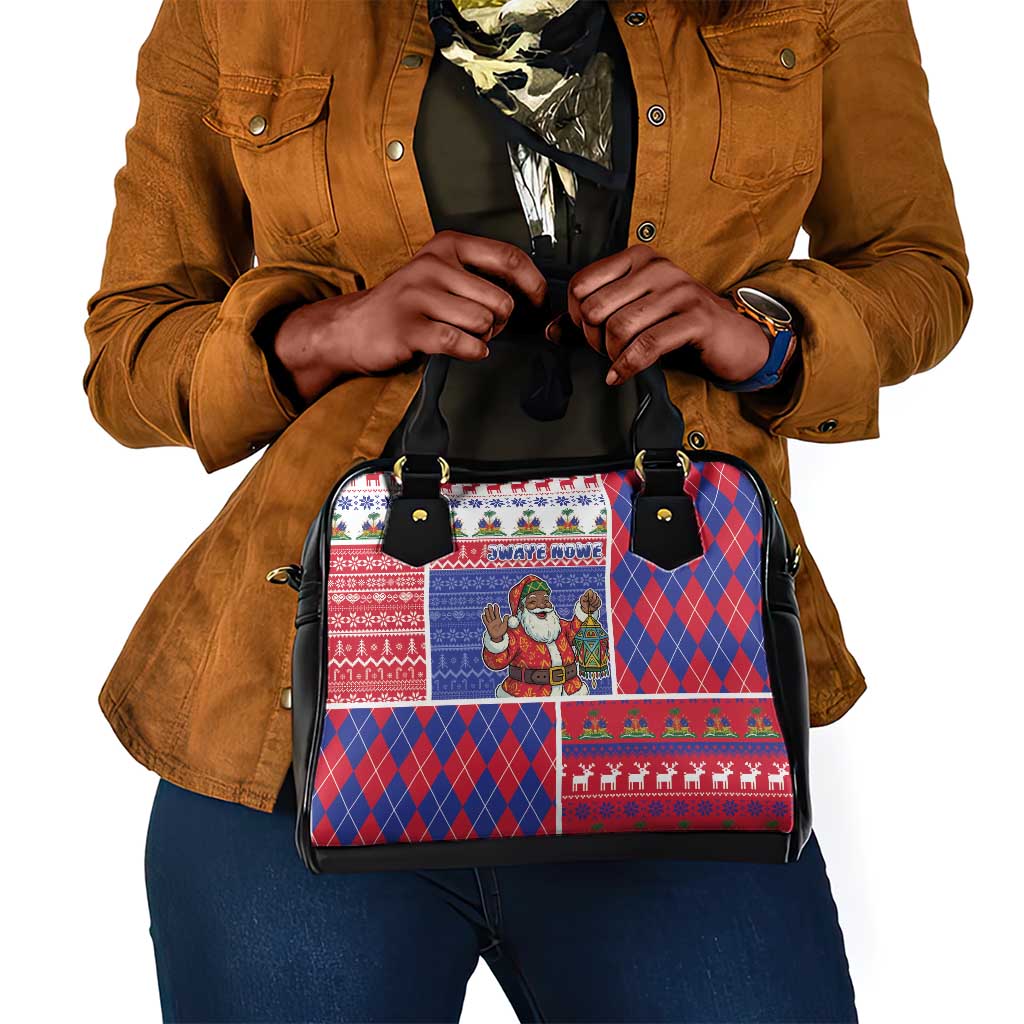 Haiti Christmas Shoulder Handbag Santa With Fanal Haitian Patchwork Style - African Pride