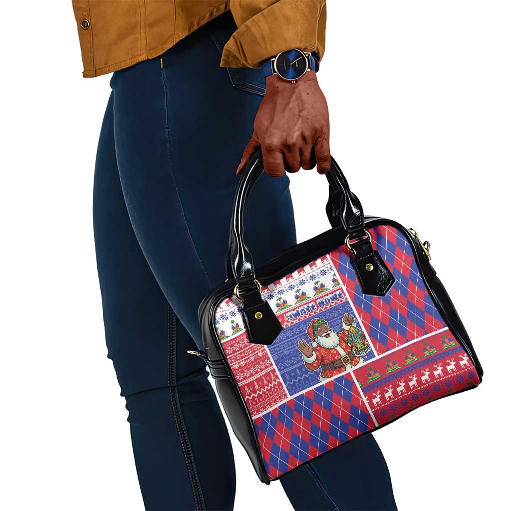 Haiti Christmas Shoulder Handbag Santa With Fanal Haitian Patchwork Style - African Pride