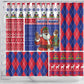 Haiti Christmas Shower Curtain Santa With Fanal Haitian Patchwork Style - African Pride