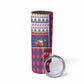 Haiti Christmas Skinny Tumbler Santa With Fanal Haitian Patchwork Style - African Pride