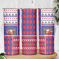 Haiti Christmas Skinny Tumbler Santa With Fanal Haitian Patchwork Style - African Pride