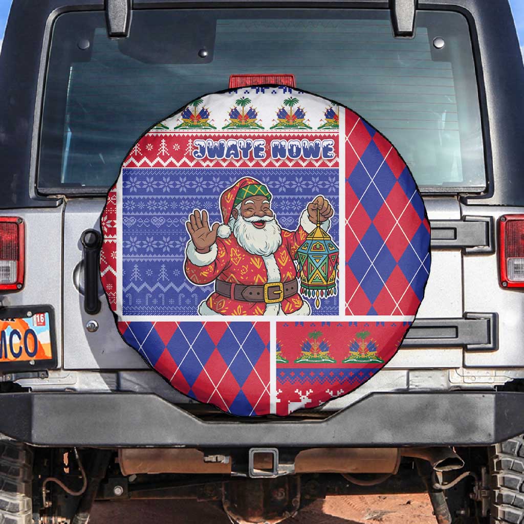 Haiti Christmas Spare Tire Cover Santa With Fanal Haitian Patchwork Style - African Pride