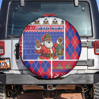 Haiti Christmas Spare Tire Cover Santa With Fanal Haitian Patchwork Style - African Pride