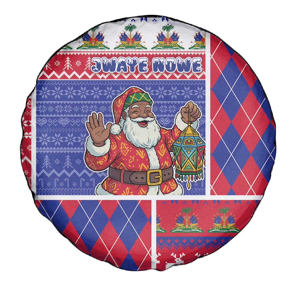 Haiti Christmas Spare Tire Cover Santa With Fanal Haitian Patchwork Style - African Pride