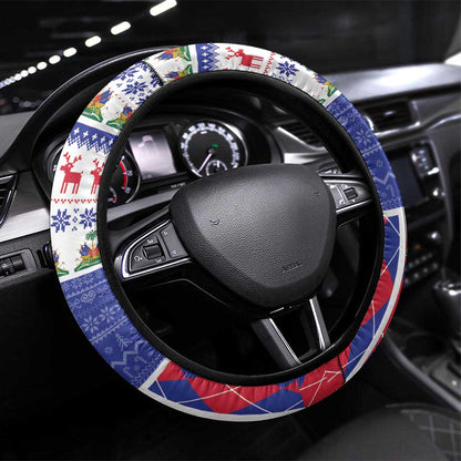 Haiti Christmas Steering Wheel Cover Santa With Fanal Haitian Patchwork Style - African Pride