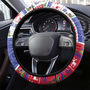 Haiti Christmas Steering Wheel Cover Santa With Fanal Haitian Patchwork Style - African Pride