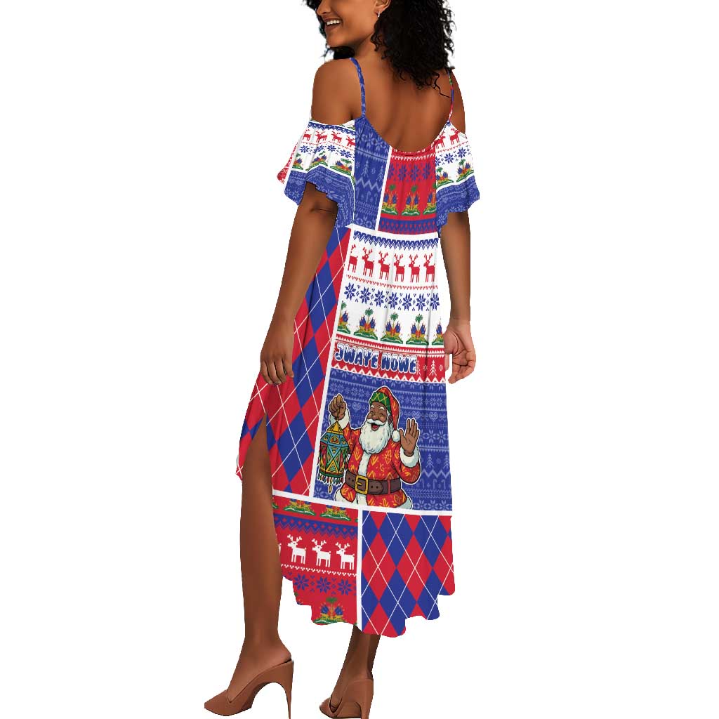 haitian traditional dress Haiti Christmas Summer Maxi Dress Santa With Fanal Haitian Patchwork Style by African Pride