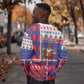 Haiti Christmas Sweatshirt Santa With Fanal Haitian Patchwork Style - African Pride