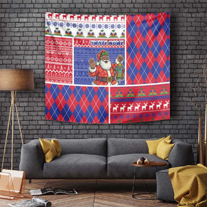 Haiti Christmas Tapestry Santa With Fanal Haitian Patchwork Style - African Pride
