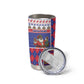 Haiti Christmas Tumbler Cup Santa With Fanal Haitian Patchwork Style - African Pride