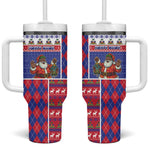 Haiti Christmas Tumbler With Handle Santa With Fanal Haitian Patchwork Style - African Pride