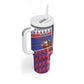 Haiti Christmas Tumbler With Handle Santa With Fanal Haitian Patchwork Style - African Pride