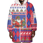 Haiti Christmas Wearable Blanket Hoodie Santa With Fanal Haitian Patchwork Style - African Pride