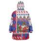Haiti Christmas Wearable Blanket Hoodie Santa With Fanal Haitian Patchwork Style - African Pride