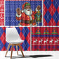 Haiti Christmas Window Curtain Santa With Fanal Haitian Patchwork Style - African Pride