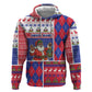 Haiti Christmas Zip Hoodie Santa With Fanal Haitian Patchwork Style - African Pride
