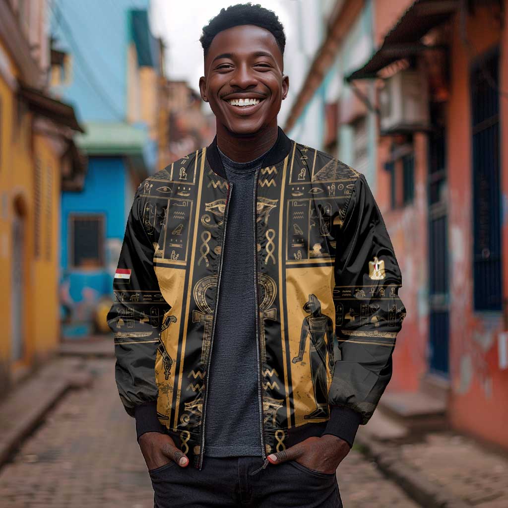 Personalized Egypt Bomber Jacket Ancient Ankh Luxury - African Pride