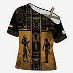 Personalized Egypt Cross Shoulder Shirt Ancient Ankh Luxury - African Pride