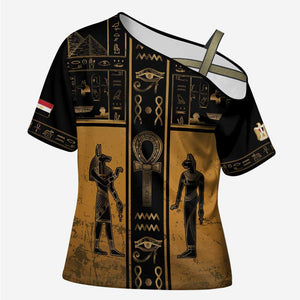 Personalized Egypt Cross Shoulder Shirt Ancient Ankh Luxury - African Pride