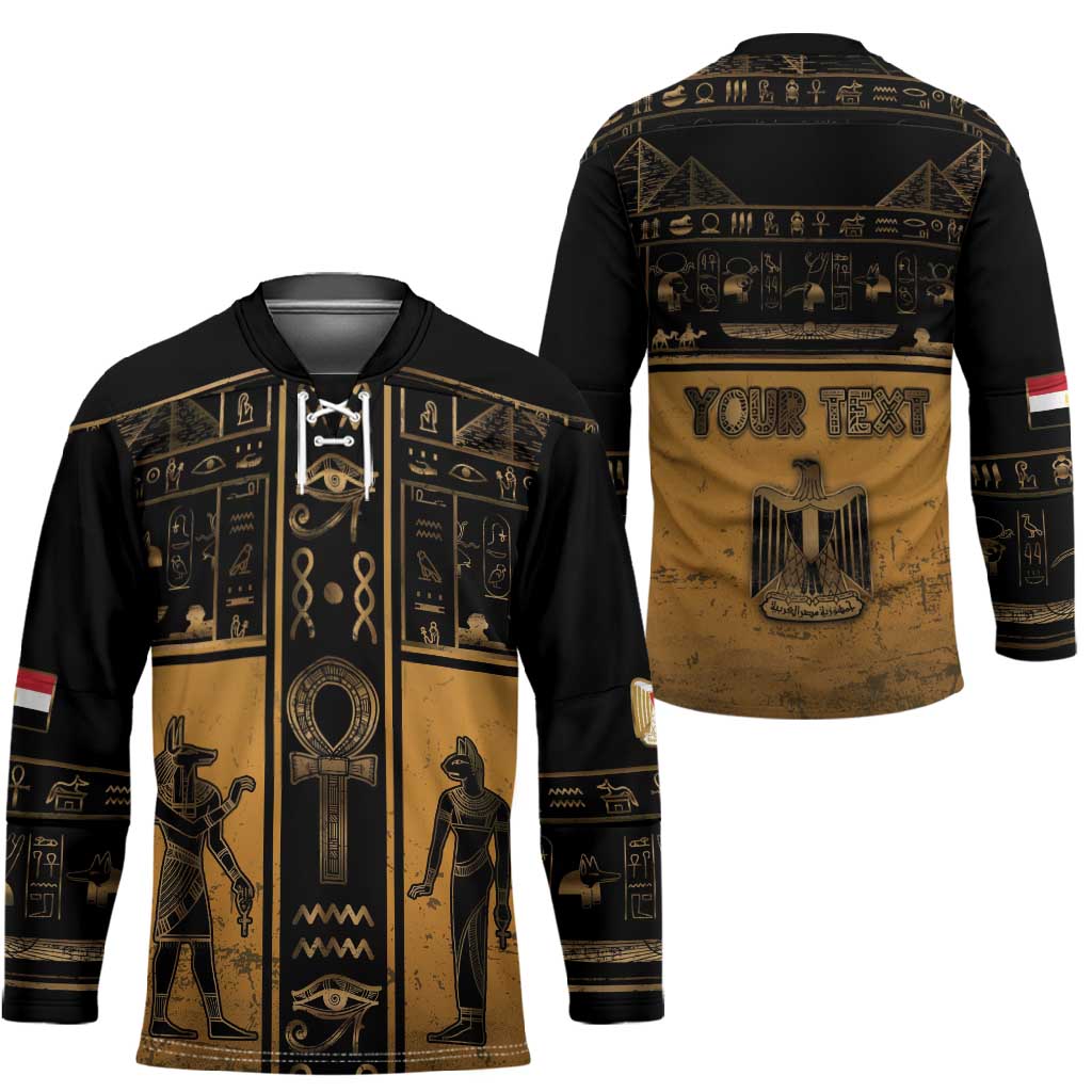 Personalized Egypt Hockey Jersey Ancient Ankh Luxury - African Pride