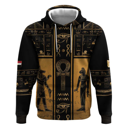 Personalized Egypt Hoodie Ancient Ankh Luxury - African Pride