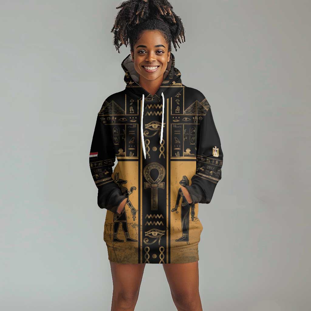 Personalized Egypt Hoodie Dress Ancient Ankh Luxury - African Pride