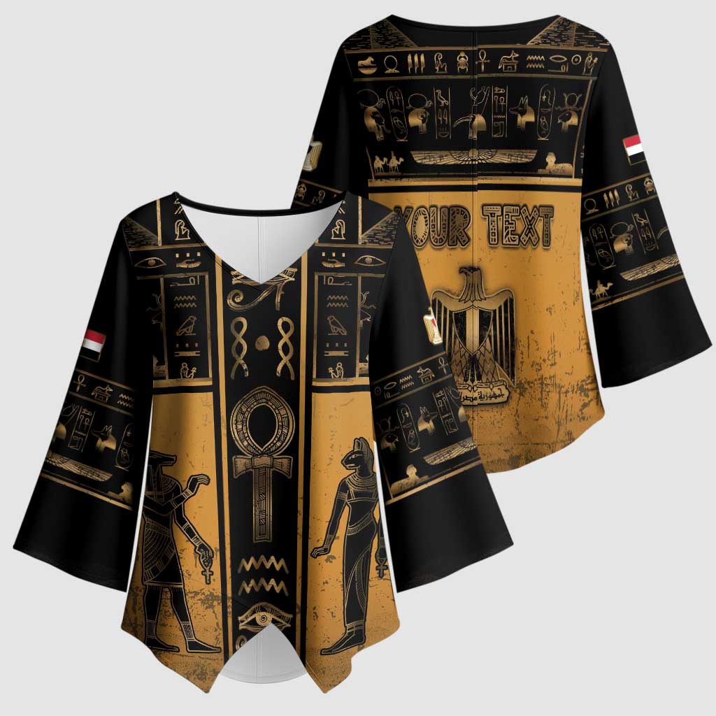 Personalized Egypt Kimono Sleeve Blouse Ancient Ankh Luxury - African Pride