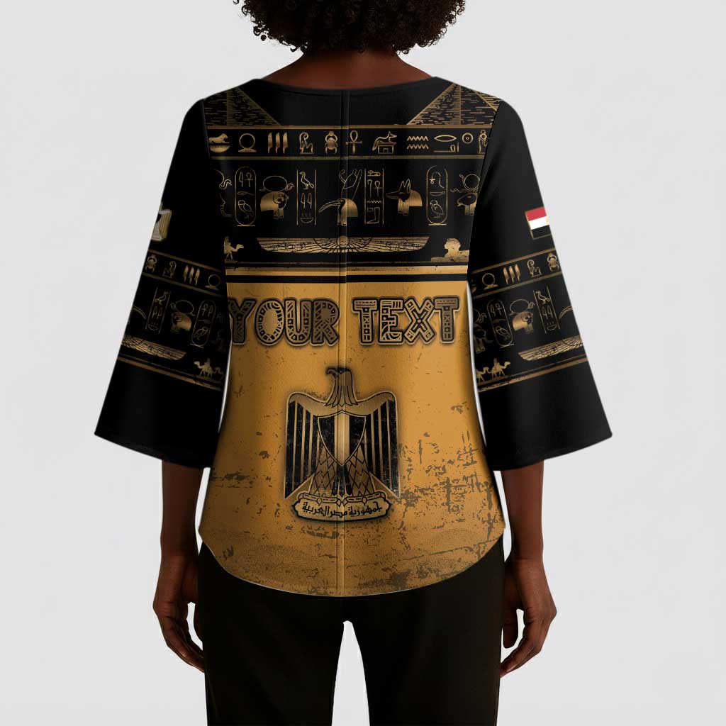 Personalized Egypt Kimono Sleeve Blouse Ancient Ankh Luxury - African Pride
