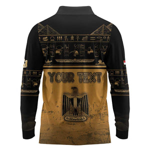 Personalized Egypt Long Sleeve Polo Shirt Ancient Ankh Luxury - African Pride