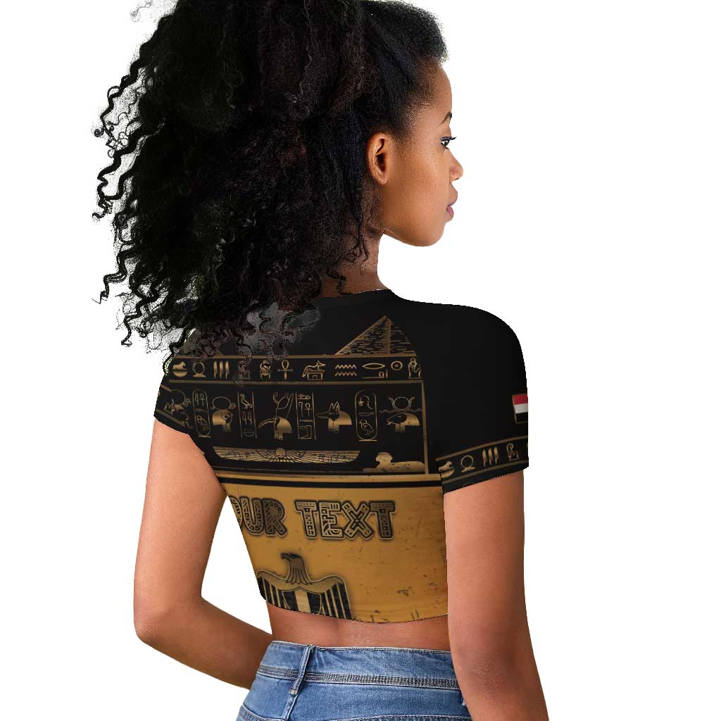 Personalized Egypt Raglan Cropped T shirt Ancient Ankh Luxury - African Pride