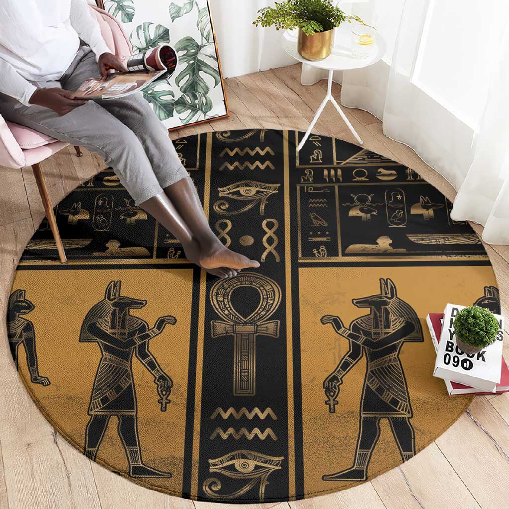 Egypt Round Carpet Ancient Ankh Luxury - African Pride