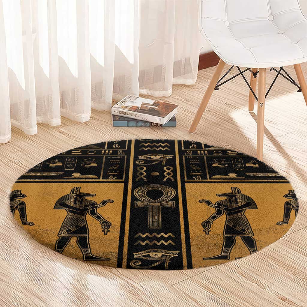 Egypt Round Carpet Ancient Ankh Luxury - African Pride