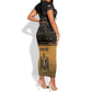 Personalized Egypt Short Sleeve Bodycon Dress Ancient Ankh Luxury - African Pride