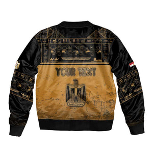 Personalized Egypt Sleeve Zip Bomber Jacket Ancient Ankh Luxury - African Pride