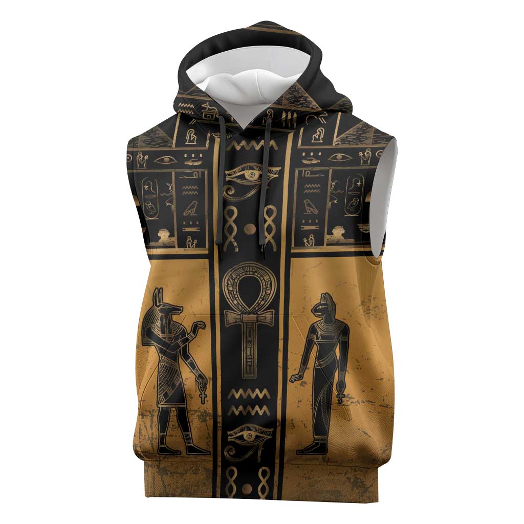 Personalized Egypt Sleeveless Hoodie Ancient Ankh Luxury - African Pride