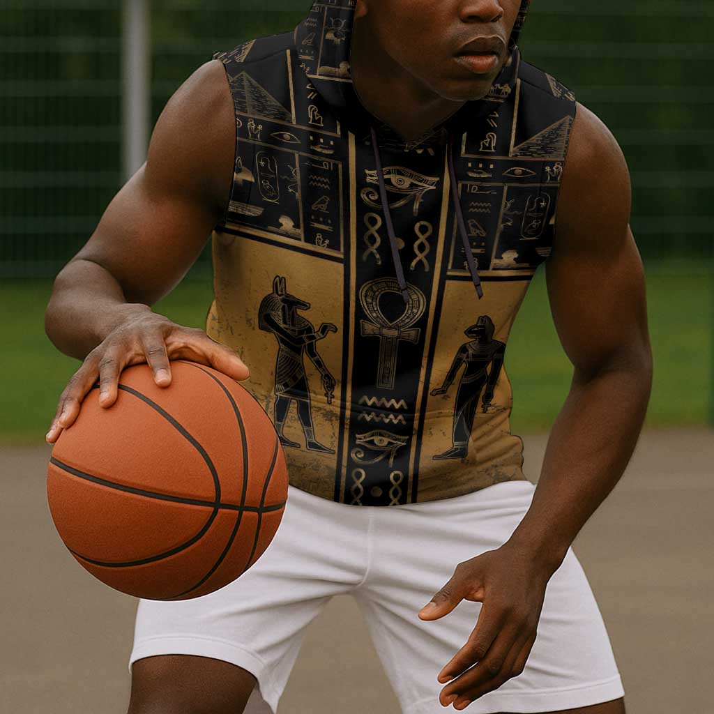 Personalized Egypt Sleeveless Hoodie Ancient Ankh Luxury - African Pride